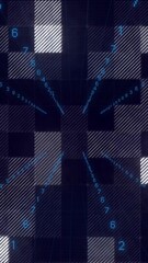 Wall Mural - animation of digital grid with numbers and lines creating futuristic data visualization