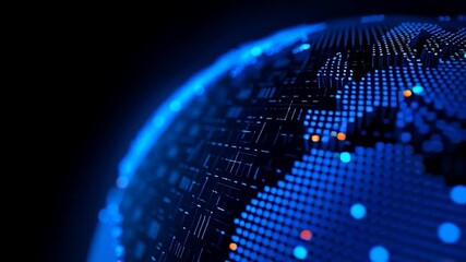 Wall Mural - globe with digital lines, communication and global data network connections concept