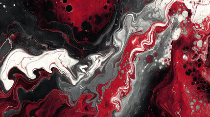 Wall Mural - blood moon symphony: a stunning abstract piece with swirling dark red, grey, and white colors evokes