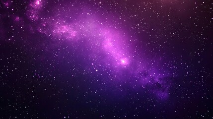 ​​A cosmic expanse of deep purple, glittering with stardust and glowing nebulae. A realistic galaxy backdrop featuring the Milky Way and distant planets.​