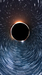 Wall Mural - night sky star trails of vr 360 tiny planet effect universe vertical astrophotography night sky