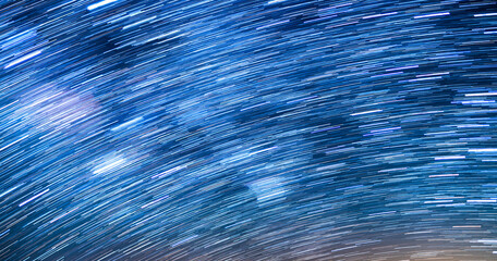 Wall Mural - star trails of milky way galaxy in southeast sky astrophotography in california usa