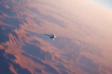 Wall Mural - abstract view of wingsuit shadow over desert ground