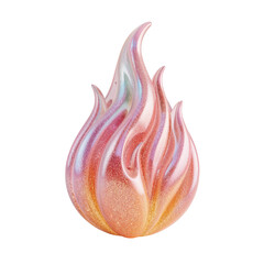 Wall Mural - abstract iridescent flame artwork with dynamic fluid texture on transparent field