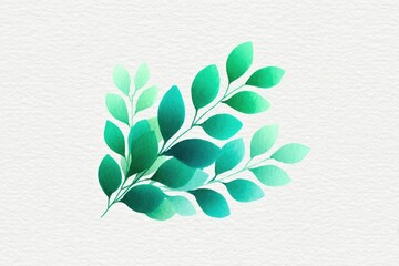 Wall Mural - watercolor healing herb with natural gradients and soft green hues