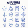 © sakura28 - AI Future Icon Set - 16 Minimal Flat Icons for Technology and Web Design. Vector illustration