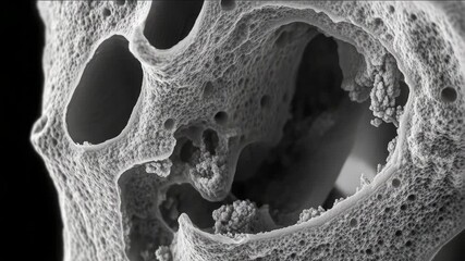 Wall Mural - close-up of lunar rock surface with holes and fissures, indicative of meteorite impact or volcanic a
