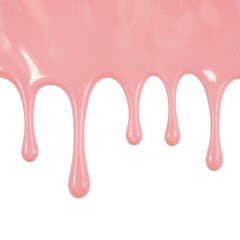 Wall Mural - abstract dripping pink paint creating a viscous texture on a transparent background