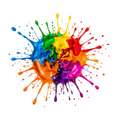 Wall Mural - vibrant chromatic paints radial splash, conveying artistic expression and creativity, abstract