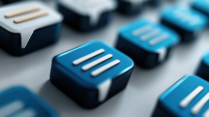 Close-up of Abstract Iconography: A Modern Design Representing Communication Tools