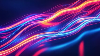 Wall Mural - vibrant abstract waves of colorful light flowing in a dreamlike digital atmosphere