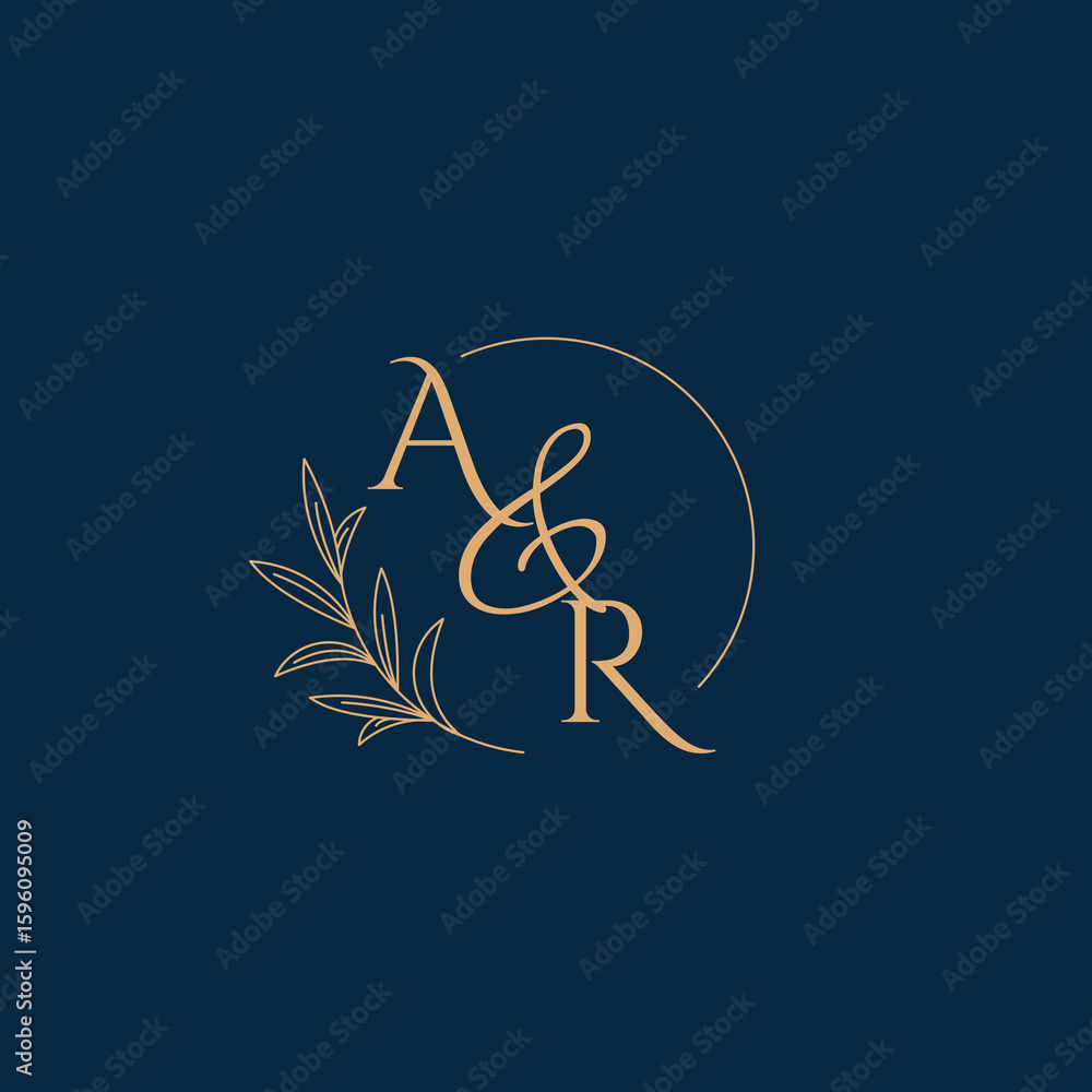 AR Initial Wedding Monogram Logo with Minimalistic Style Stock Vector ...