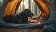 © Yura - dog in a tent