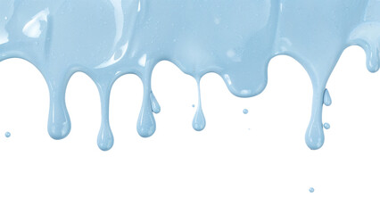 Wall Mural - celestial blue paint dripping against a stark contrasting transparent surrounding