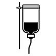 © teracreonte - Icono silueta de bolsa de fluido IV colgada en hospital