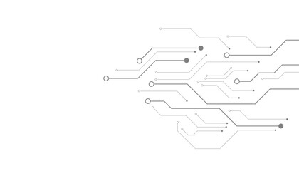 Wall Mural - vector technology black circuit diagram concept. abstract technology on white background. high-tech 