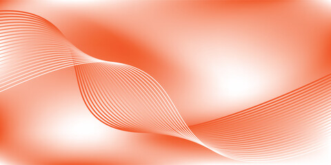 Wall Mural - abstract orange technology particles lines mesh background