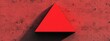 © Suesong - Bright Red Triangle on Textured Red Background with Shadow Effect
