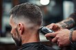 © Aleksandra - Men's haircut with fade on the side
