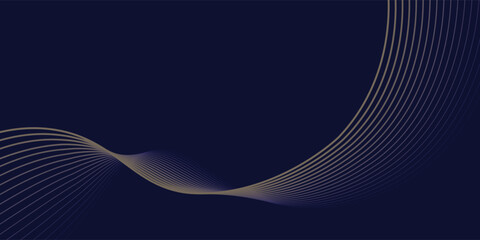 Wall Mural - minimalist dark blue abstract background with glowing red wave lines. futuristic background modern c