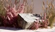 © Herz Studio - Serene Landscape with Stone and Floral Details