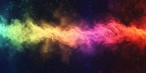Wall Mural - Horizontal rainbow powder streak with dust trails for energetic design