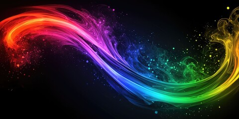 Wall Mural - rainbow explosion in sweeping s-shape for artistic transparent use