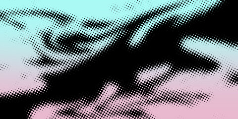 Wall Mural - abstract background with halftone effect and pink green gradient. retro style. dots. banner backgrou