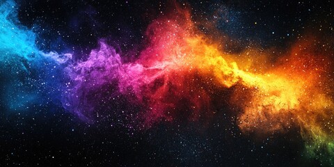 Wall Mural - high-contrast background with dark sky and vivid explosions of color