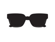 © Usman AI - Vector image of solid black sunglasses with thick frames, isolated on white background