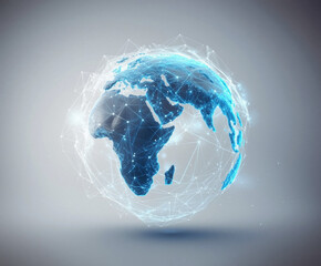 Wall Mural - minimalist globe design showcasing interconnected networks representing global communication and tec