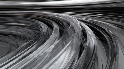 Wall Mural - abstract curved lines in monochrome shades of black and gray