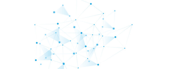 Wall Mural - blue white abstract polygon connection mesh digital technology futuristic communication high tech co