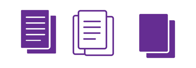 Wall Mural - Document line icon. Paper document icons set. File symbol. Vector