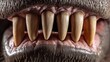 © ryu - Macro Close-Up of Hippopotamus Teeth: Detailed View of Powerful Jaws