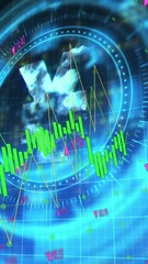 Wall Mural - this video is an animation of graphs with numbers moving on a transparent background
