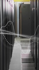 Wall Mural - animation of digital data processing over computer servers