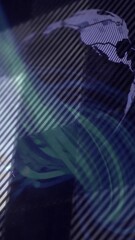 Wall Mural - animation of digital globe with swirling blue patterns and abstract lines moving