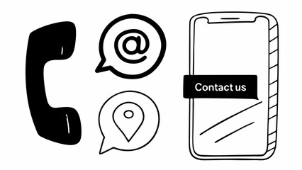 Gradient vector telephone icon contact us, mobile application online, chat message icon set with notification Icon symbol Design Symbol Template Flat Style Vector
