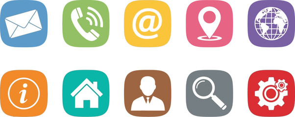 Collection of flat design vector icons for website 