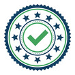 © Graphics Store 28 - Green checkmark seal icon with blue stars