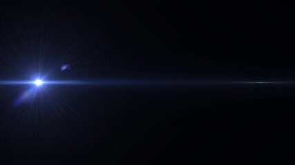 Wall Mural - camera lens streak flare blue light glowing ray flicker alpha channel loopable animation,ray beams isolated motion design element