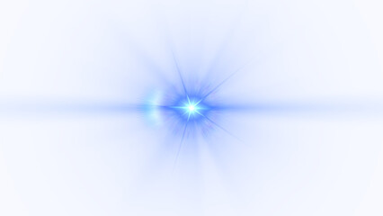 Wall Mural - camera lens streak flare blue light glowing on transparent background,png flicker rays isolated design element