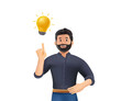 © RedVector - A man of good ideas. Creative mind or brainstorm. Create creative idea concept. Business solutions. Think outside the box. 3D render vector illustration design