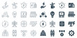 © Masum Bhuiyan - Electricity Power Energy Icon Pack | Generation, Storage, Distribution System | Solar, battery, lightbulb, dam, pylon, vehicle, outline, and glyph illustration