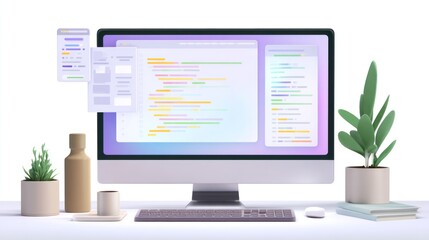 Computer with code and design