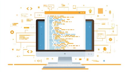 Two computer screens displaying code