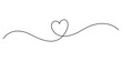 © MD - Heart continuous one line drawing, Symbol of love one black thin line on white background vector illustration