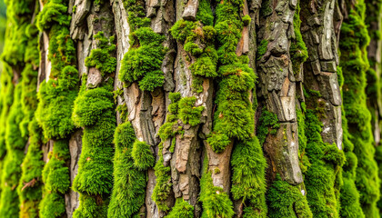 Mossy tree bark texture green nature forest wood