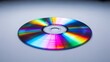 © sunny - Colorful compact disc with rainbow reflection on white background